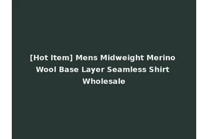 [Hot Item] Mens Midweight Merino Wool Base Layer Seamless Shirt Wholesale
