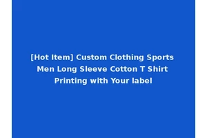 [Hot Item] Custom Clothing Sports Men Long Sleeve Cotton T Shirt Printing with Your label