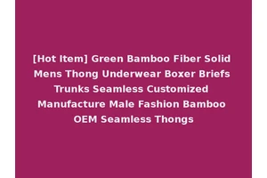 [Hot Item] Green Bamboo Fiber Solid Mens Thong Underwear Boxer Briefs Trunks Seamless Customized Manufacture Male Fashion Bamboo OEM Seamless Thongs