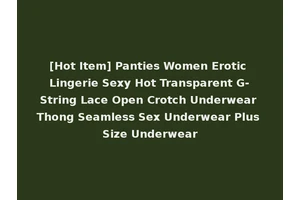 [Hot Item] Panties Women Erotic Lingerie Sexy Hot Transparent G-String Lace Open Crotch Underwear Thong Seamless Sex Underwear Plus Size Underwear