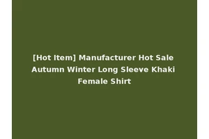 [Hot Item] Manufacturer Hot Sale Autumn Winter Long Sleeve Khaki Female Shirt