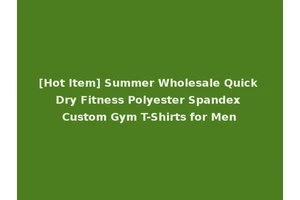 [Hot Item] Summer Wholesale Quick Dry Fitness Polyester Spandex Custom Gym T-Shirts for Men