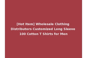 [Hot Item] Wholesale Clothing Distributors Customized Long Sleeve 100 Cotton T Shirts for Men