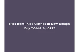 [Hot Item] Kids Clothes in New Design Boy T-Shirt Sq-6275