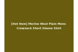 [Hot Item] Merino Wool Plain Mens Crewneck Short Sleeve Shirt