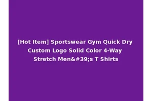 [Hot Item] Sportswear Gym Quick Dry Custom Logo Solid Color 4-Way Stretch Men's T Shirts