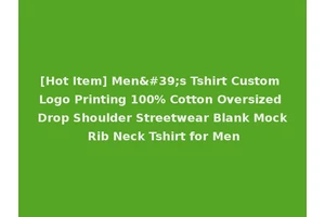[Hot Item] Men's Tshirt Custom Logo Printing 100% Cotton Oversized Drop Shoulder Streetwear Blank Mock Rib Neck Tshirt for Men