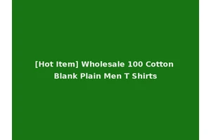 [Hot Item] Wholesale 100 Cotton Blank Plain Men T Shirts