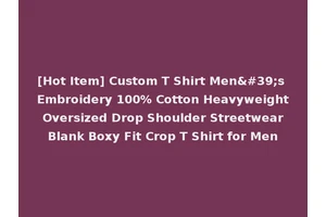 [Hot Item] Custom T Shirt Men's Embroidery 100% Cotton Heavyweight Oversized Drop Shoulder Streetwear Blank Boxy Fit Crop T Shirt for Men