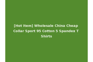 [Hot Item] Wholesale China Cheap Collar Sport 95 Cotton 5 Spandex T Shirts
