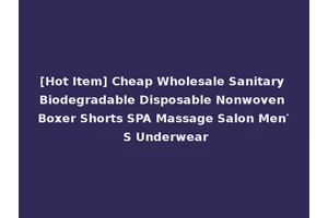 [Hot Item] Cheap Wholesale Sanitary Biodegradable Disposable Nonwoven Boxer Shorts SPA Massage Salon Men′ S Underwear