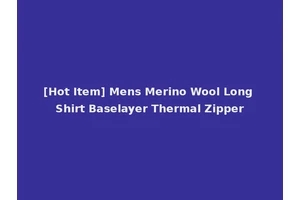 [Hot Item] Mens Merino Wool Long Shirt Baselayer Thermal Zipper
