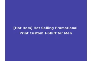 [Hot Item] Hot Selling Promotional Print Custom T-Shirt for Men
