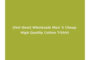 [Hot Item] Wholesale Men′ S Cheap High Quality Cotton T-Shirt