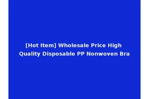 [Hot Item] Wholesale Price High Quality Disposable PP Nonwoven Bra