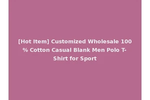 [Hot Item] Customized Wholesale 100% Cotton Casual Blank Men Polo T-Shirt for Sport