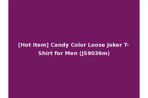 [Hot Item] Candy Color Loose Joker T-Shirt for Men (JS9036m)