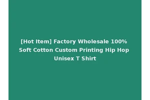 [Hot Item] Factory Wholesale 100% Soft Cotton Custom Printing Hip Hop Unisex T Shirt
