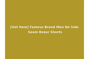 [Hot Item] Famous Brand Men No Side Seam Boxer Shorts