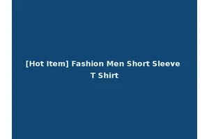 [Hot Item] Fashion Men Short Sleeve T Shirt