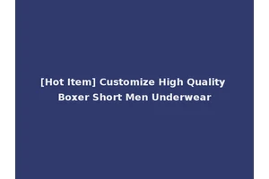 [Hot Item] Customize High Quality Boxer Short Men Underwear