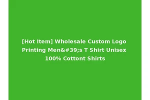 [Hot Item] Wholesale Custom Logo Printing Men's T Shirt Unisex 100% Cottont Shirts
