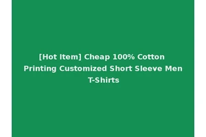 [Hot Item] Cheap 100% Cotton Printing Customized Short Sleeve Men T-Shirts