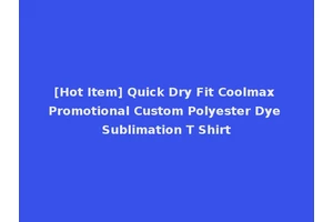 [Hot Item] Quick Dry Fit Coolmax Promotional Custom Polyester Dye Sublimation T Shirt