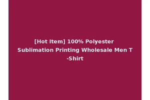[Hot Item] 100% Polyester Sublimation Printing Wholesale Men T-Shirt