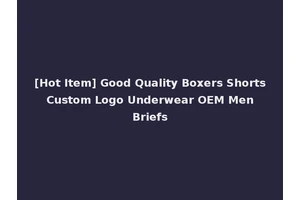 [Hot Item] Good Quality Boxers Shorts Custom Logo Underwear OEM Men Briefs