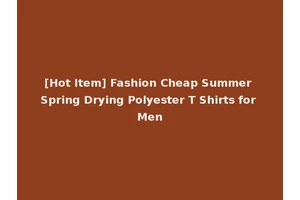 [Hot Item] Fashion Cheap Summer Spring Drying Polyester T Shirts for Men