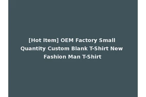 [Hot Item] OEM Factory Small Quantity Custom Blank T-Shirt New Fashion Man T-Shirt