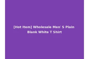 [Hot Item] Wholesale Men′ S Plain Blank White T Shirt