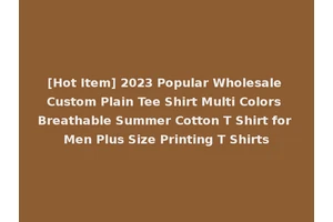 [Hot Item] 2023 Popular Wholesale Custom Plain Tee Shirt Multi Colors Breathable Summer Cotton T Shirt for Men Plus Size Printing T Shirts