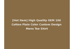 [Hot Item] High Quality OEM 100 Cotton Plain Color Custom Design Mens Tee Shirt