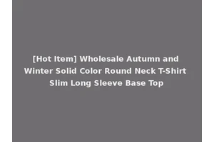 [Hot Item] Wholesale Autumn and Winter Solid Color Round Neck T-Shirt Slim Long Sleeve Base Top