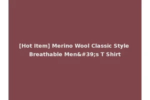 [Hot Item] Merino Wool Classic Style Breathable Men's T Shirt