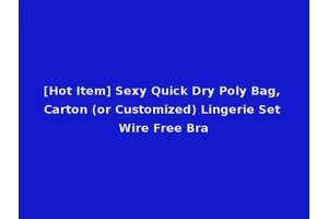[Hot Item] Sexy Quick Dry Poly Bag, Carton (or Customized) Lingerie Set Wire Free Bra