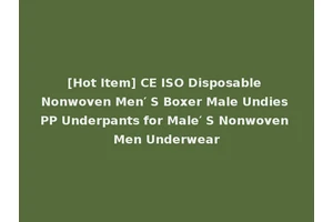 [Hot Item] CE ISO Disposable Nonwoven Men′ S Boxer Male Undies PP Underpants for Male′ S Nonwoven Men Underwear