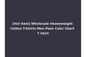 [Hot Item] Wholesale Heavyweight Cotton T-Shirts Men Plain Color Short T Shirt