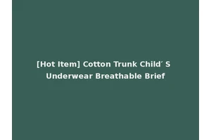 [Hot Item] Cotton Trunk Child′ S Underwear Breathable Brief