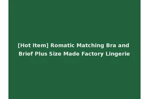 [Hot Item] Romatic Matching Bra and Brief Plus Size Made Factory Lingerie