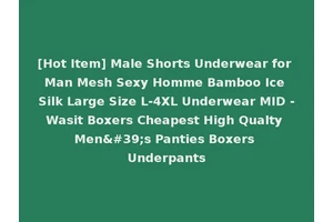 [Hot Item] Male Shorts Underwear for Man Mesh Sexy Homme Bamboo Ice Silk Large Size L-4XL Underwear MID -Wasit Boxers Cheapest High Qualty Men's Panties Boxers Underpants