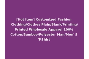 [Hot Item] Customized Fashion Clothing/Clothes Plain/Blank/Printing/Printed Wholesale Apparel 100% Cotton/Bamboo/Polyester Man/Men′ S T-Shirt