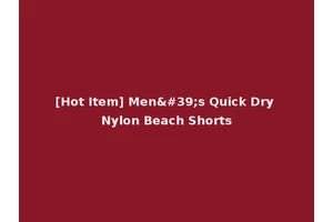 [Hot Item] Men's Quick Dry Nylon Beach Shorts