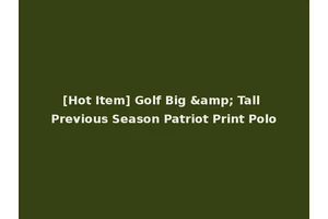 [Hot Item] Golf Big &amp; Tall Previous Season Patriot Print Polo