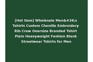 [Hot Item] Wholesale Men's Tshirts Custom Chenille Embroidery Rib Crew Oversize Branded Tshirt Plain Heavyweight Fashion Blank Streetwear Tshirts for Men