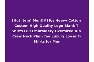 [Hot Item] Men's Heavy Cotton Custom High Quality Logo Blank T Shirts Full Embroidery Oversized Rib Crew Neck Plain Tee Luxury Loose T-Shirts for Men