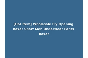 [Hot Item] Wholesale Fly Opening Boxer Short Men Underwear Pants Boxer