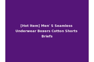 [Hot Item] Men′ S Seamless Underwear Boxers Cotton Shorts Briefs